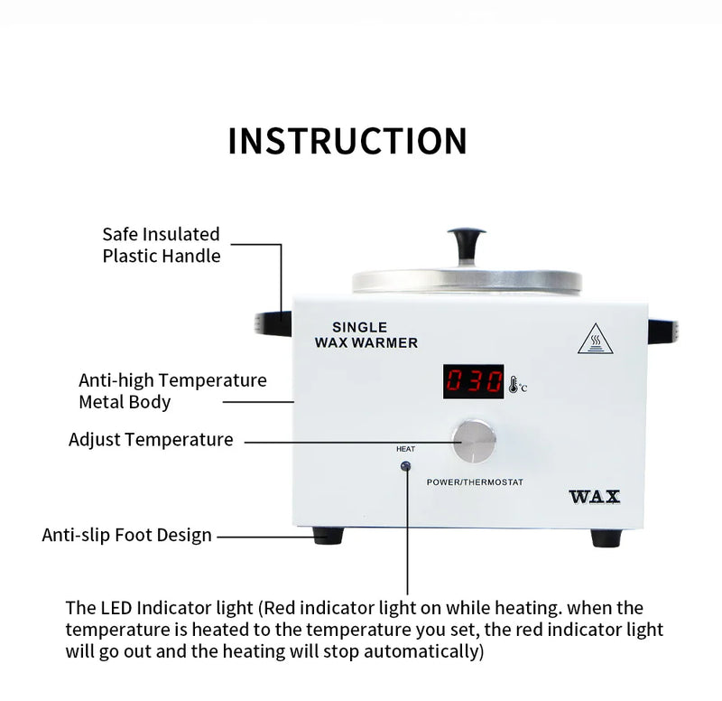 Hair Removal Wax Heater Convenient Paraffin Pot With Lcd Digital Display Private Area Care Bikini Hair Removal Device Spa Salon