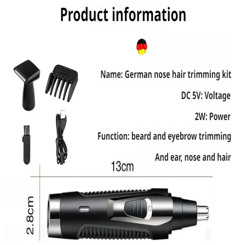 Nose Hair Trimmer USB Charging Electric Nose Hair Trimmer Portable Nose Ears Hair Eyebrow Trimmer for Men Rechargeable Painless