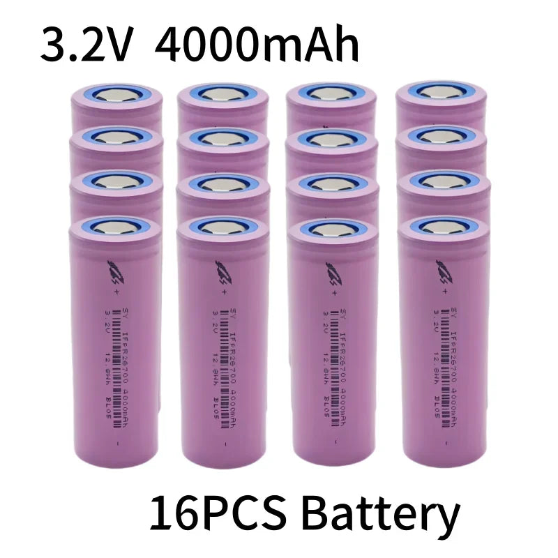 26700 3.2V 4000mAh LiFePO4 Rechargeable Battery lpega DIY Suitable for LED Flashlights and Lithium-ion Battery Packs