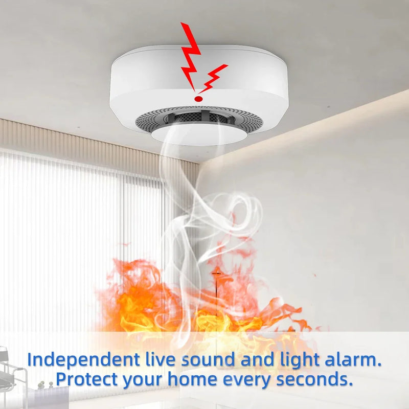 HIVA Wireless 433MHz Smoke Detector Fire Protection Home Alarm for Home Office Connect Alarm System Security Firefighters PA-441