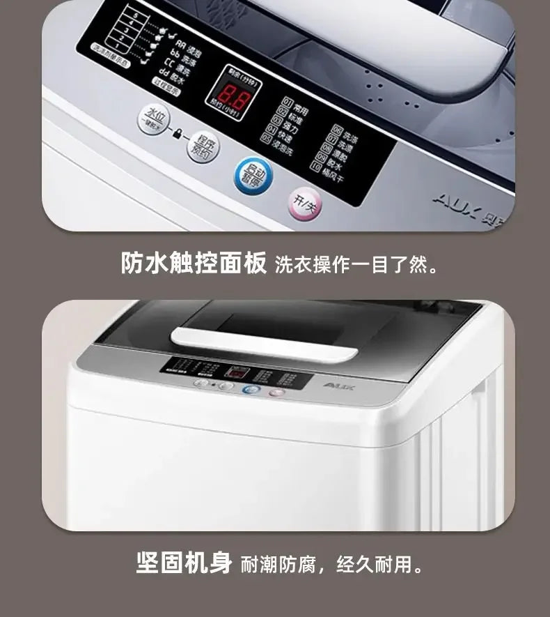 Full-automatic washing machine, large-capacity household air drying, small dormitory hot drying portable washing machine