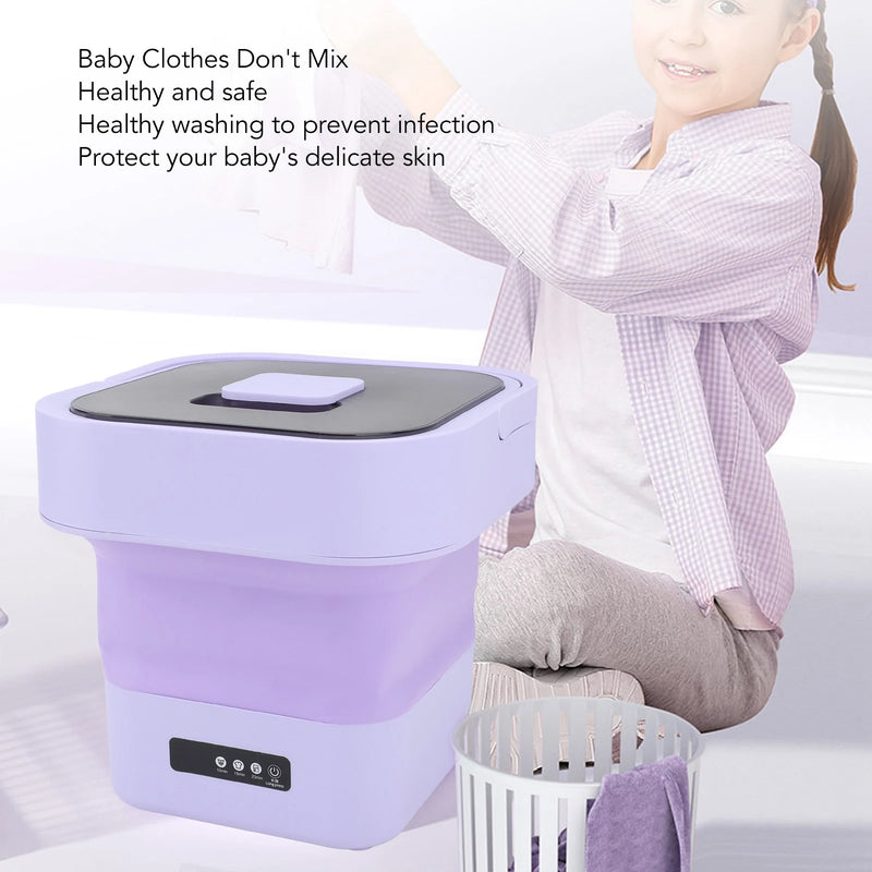 10L Portable Foldable Washing Machine with Spin Dryer For Socks Underwear Panties Washer Household Mini Washing Machine 110-240V