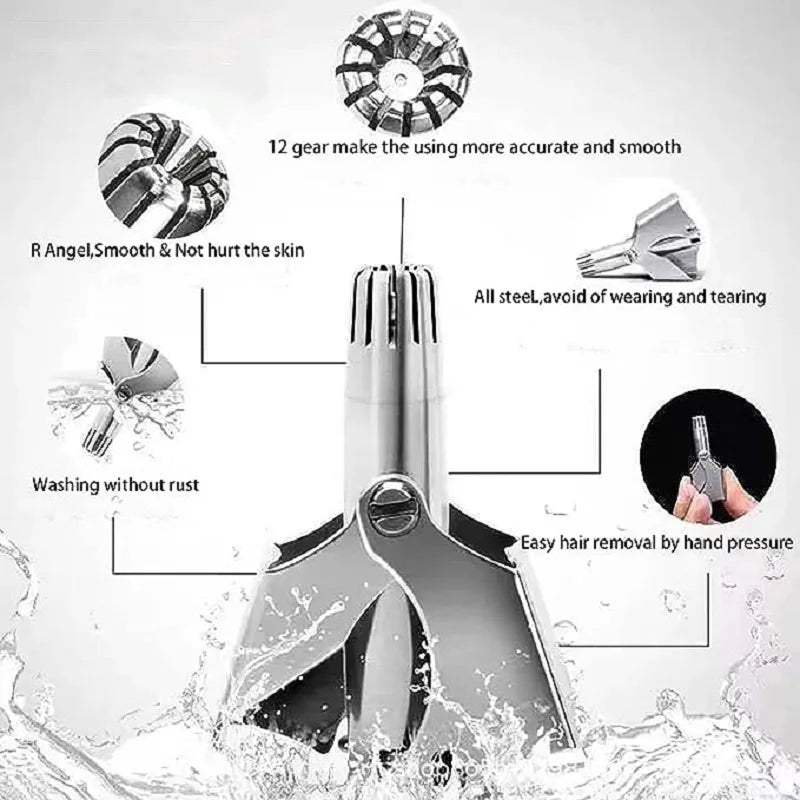 Nose Hair Trimmer for Men Stainless Steel Manual Shaver Suitable For Nose Hair Razor Washable Portable Nose Hair Trimmer 1set