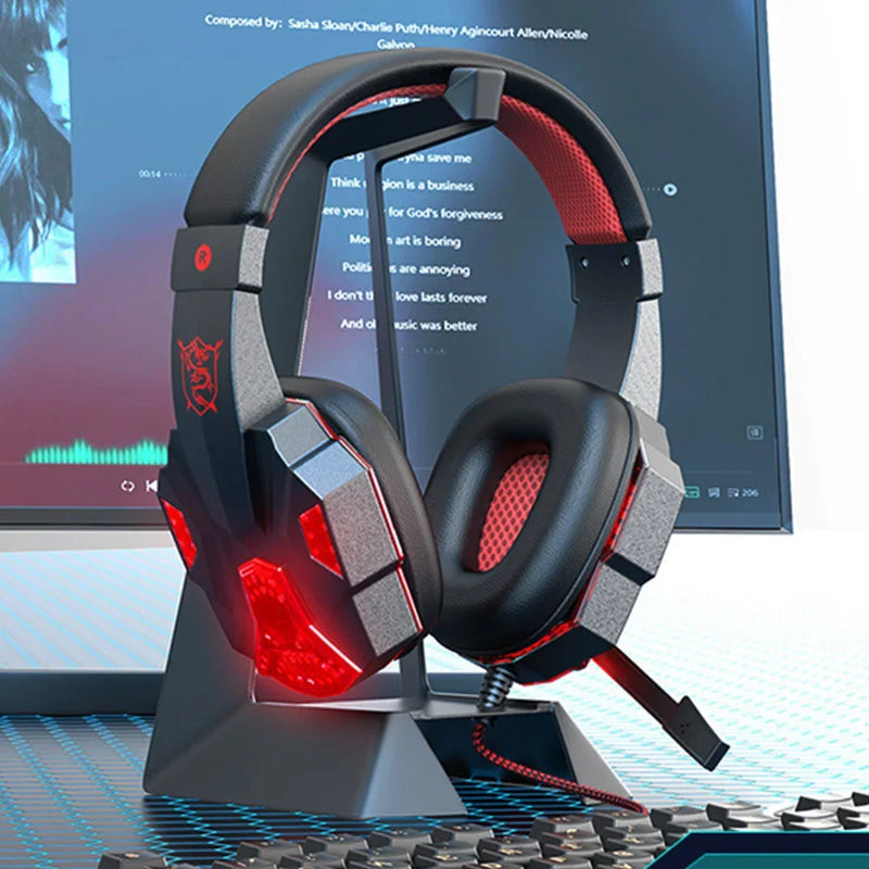 Professional Wired Gaming Headphones With Microphone Led Light For Computer PS4 PS5 Xbox Bass Stereo PC Gaming Headset Gifts