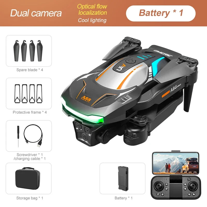 10000m A88 Drone 8k Gps Professional High Definition Dual Camera 5g Obstacle Avoidance Optical Flow Positioning Drone Toys