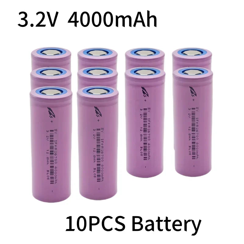 26700 3.2V 4000mAh LiFePO4 Rechargeable Battery lpega DIY Suitable for LED Flashlights and Lithium-ion Battery Packs