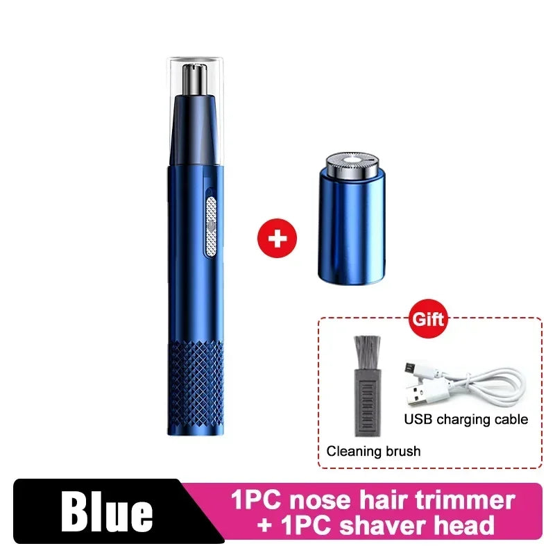 Electric Nose Hair Clipper Rechargeable Multi-kinetic Shaving Two-in-one Unisex Fully Automatic Washable Shaving Nose Trimmer