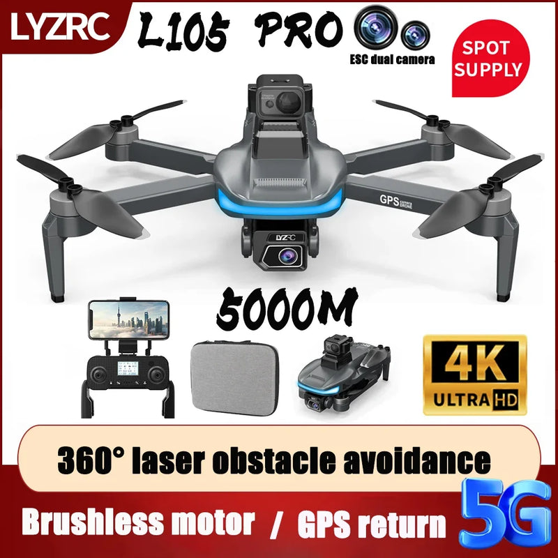 New L105 Pro Professional Drone GPS Brushless 4K HD Aerial Camera 5G FPV RC Obstacle Avoidance Helicopter RC Quadcopter Toys