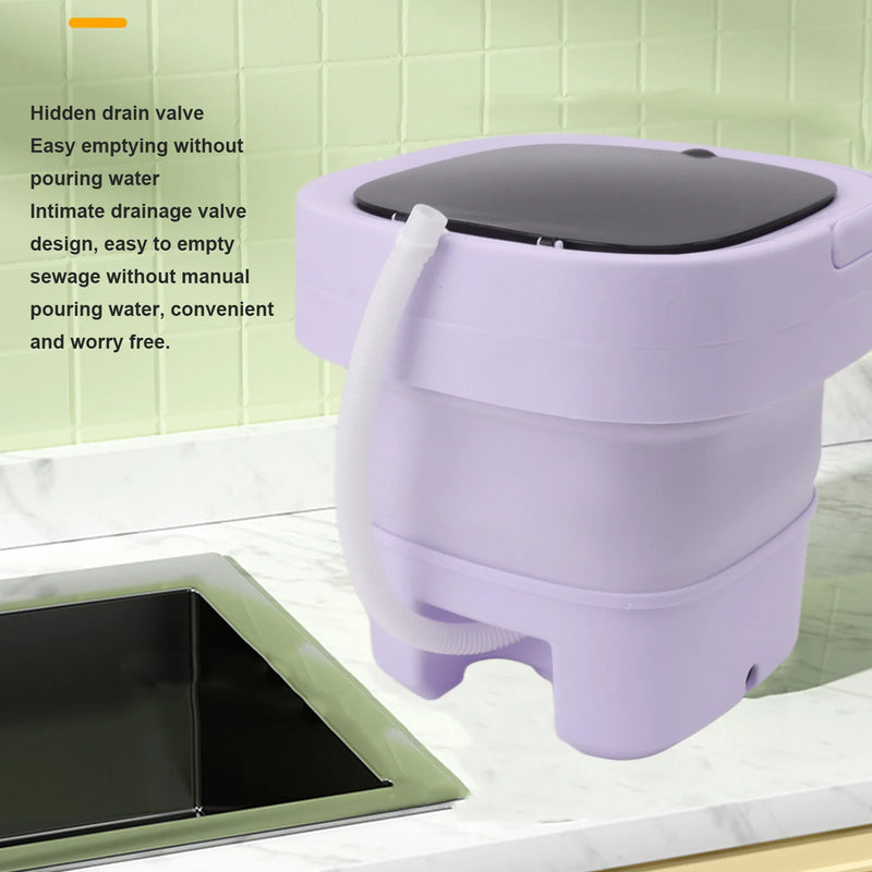 6L Portable Small Foldable Washing Machine with Spin Dryer For Socks Underwear Panties Washer Household Mini Washing Machine