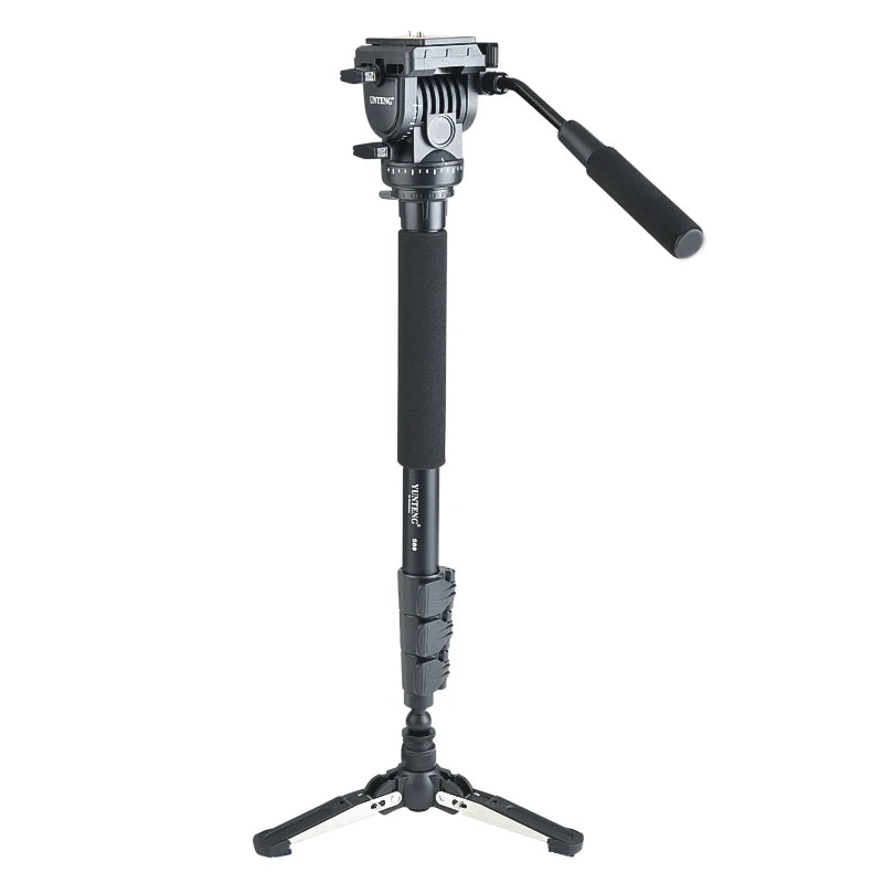 Yun Teng 588 Professional Monopod DSLR camera hydraulic damping stable follow shooting universal monopod [Mobile Phone Clip]