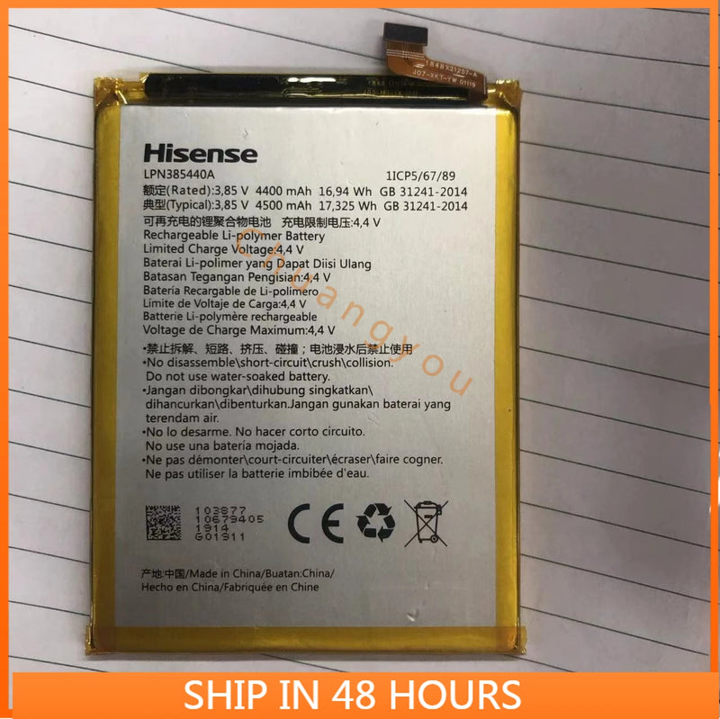 For Hisense LPN385440A 1ICP5\67\89  3.87V 4400\4500mAh battery