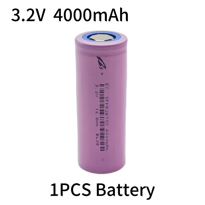 26700 3.2V 4000mAh LiFePO4 Rechargeable Battery lpega DIY Suitable for LED Flashlights and Lithium-ion Battery Packs