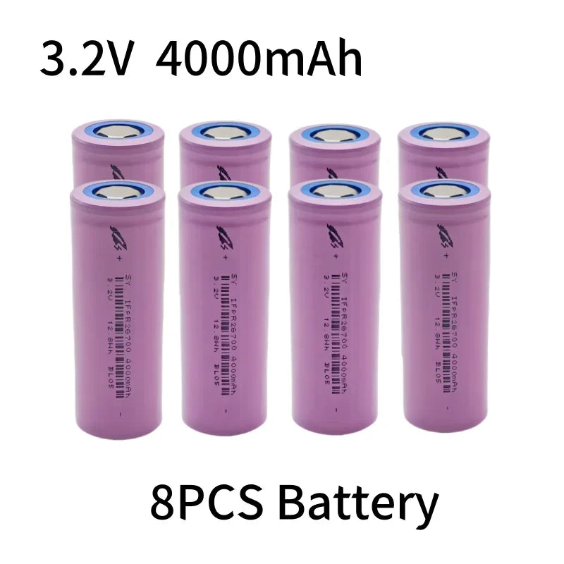 26700 3.2V 4000mAh LiFePO4 Rechargeable Battery lpega DIY Suitable for LED Flashlights and Lithium-ion Battery Packs