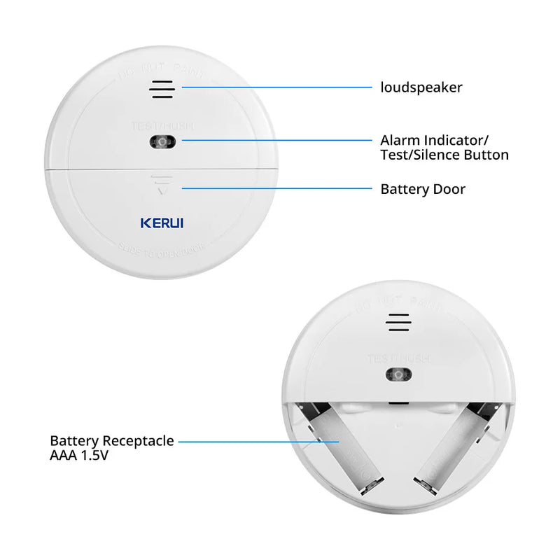 KERUI Wireless Home Smoke Detector 80db Fire Protection Firefighter Sensors Store House Security Alarm System