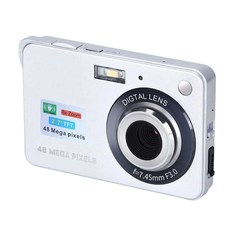 HD 48MP Digital Camera with 2.7" Large Screen Camcorder Camera Children Camera 8x Zoom Anti Shake Portable Small Cam 2024