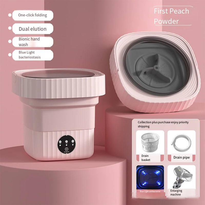 9L Folding Portable Washing Machine Large and Dryer for Clothes Mini Travel Home Underwear Sock Washer 110V 220 UK AU Plug 미니세탁기