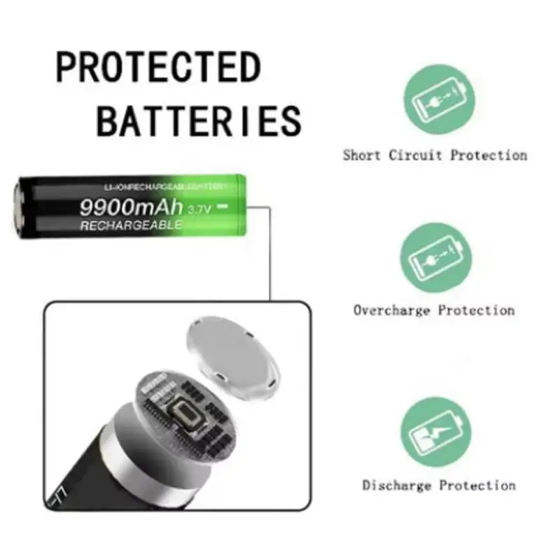 18650 3.7V 9900mah 18650 Lithium Rechargeable Battery For Flashlight Toy Car Camera batteries Charge Battery Accessories