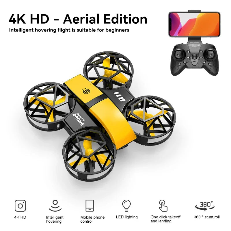 Lenovo Mini Drone 4K HD With 1080P Wide Angle Camera WiFi RC Drone Height Keep Drones Helicopter Kids Toys 4DRC Quadcopter