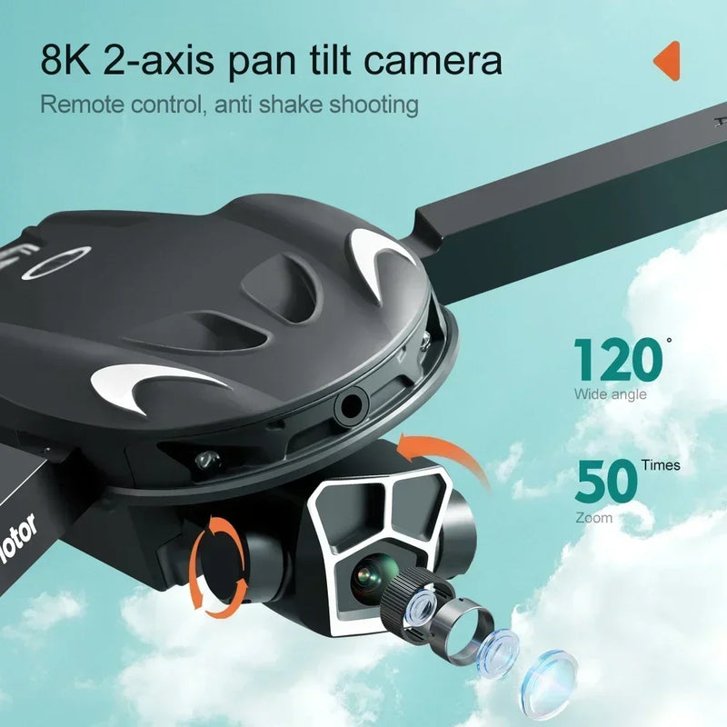 V166 Drone 8k Profesional HD Dual Camera Aerial Photography 360 Obstacle Avoidance Optical Flow WIFI Two-axis FPV Aircraft Dron