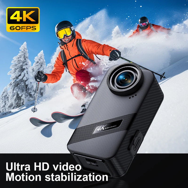 4K/60fps Action Camera WiFi Anti-shake Sports Camera 170° Wide  8X Zoom Pre Record Angle 20m Waterproof Outdoor Sport Camera