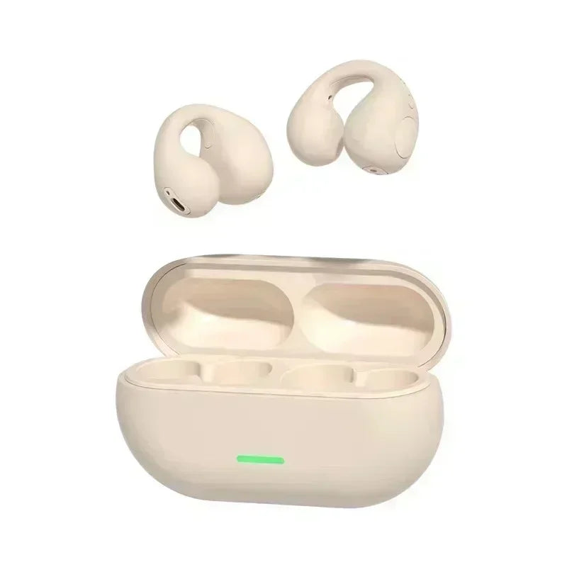 T75 Fone Bluetooth Headset 5.3 Wireless Bone Conduction Headphones Clip Ear Music Noise Canceling HD Call Sports Gaming Earphone