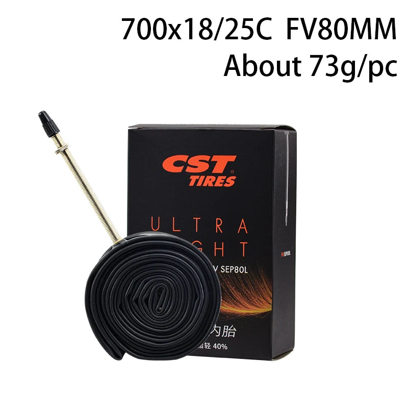 CST 26/27.5/29inch 700C MTB Road Bike Ultra Light inner Tube Presta Schrader FV/SV Valve 0.6mm Bicycle Tire Camera