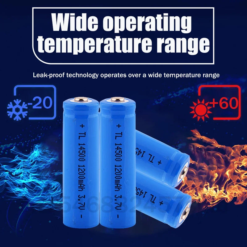 1-2pcs 14500 AA 3.7V 1200mAh Rechargeable Lithium Battery For Remote Control Mouse Clock Flashlight Shaver Replace AA Batteries