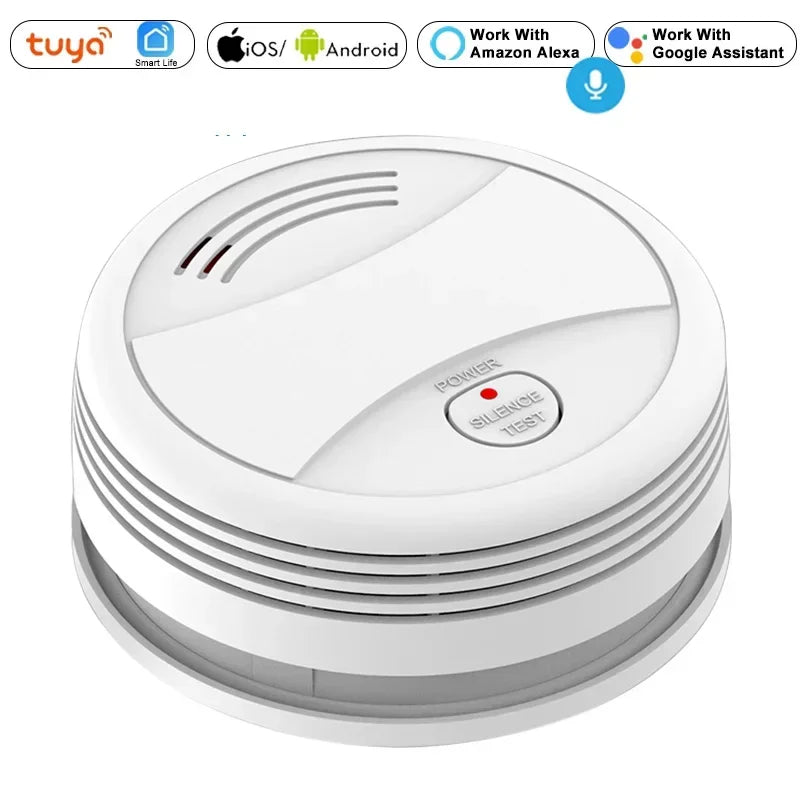 Wifi Smart Smoke Detector Independent Voice Tuya Fire Alarm Smoke Sensor Home Security System Rookmelder Fire Protection Alexa