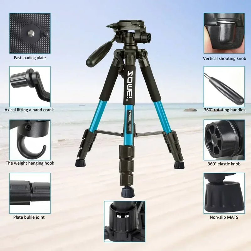 ZOMEI Q111 Professional Portable Travel Aluminum Camera Tripod 140cm&Pan Head for SLR DSLR Digital Camera Photography