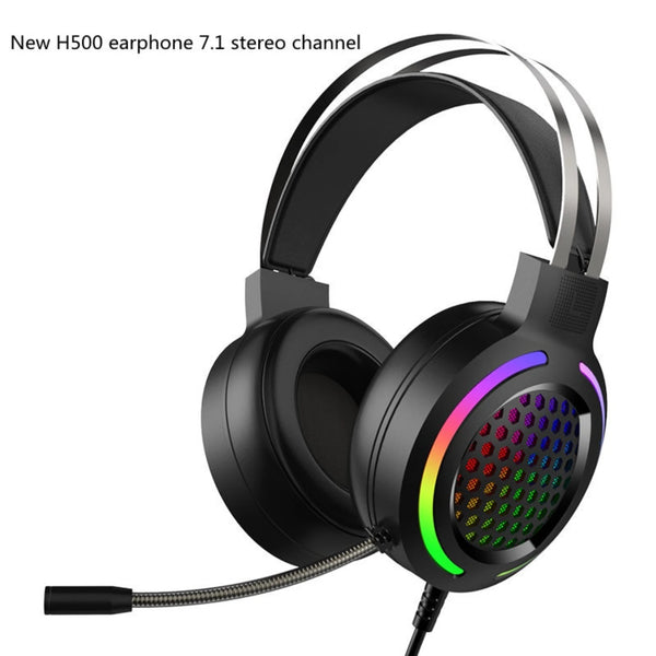 1PCS  H500 RGB Gaming Headphone 3.5mm Surround Sound Computer  Headset Earphones Microphone  PS4  -one