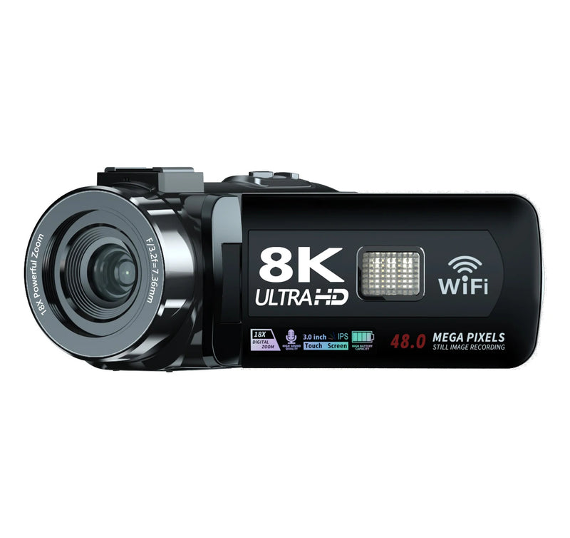 Full HD 8k Professional Video Camera 48MP WiFi Camcorder Digital 16X Zoom Streaming Auto Focus Cam