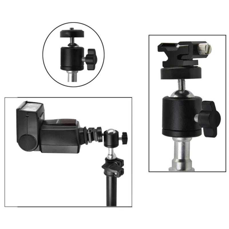 Universal Mini Tripod Ballhead Ball Head with 1/4" 3/8" M4 Screw Adapter For Digital Camera DSLR Live Stream Q29 II