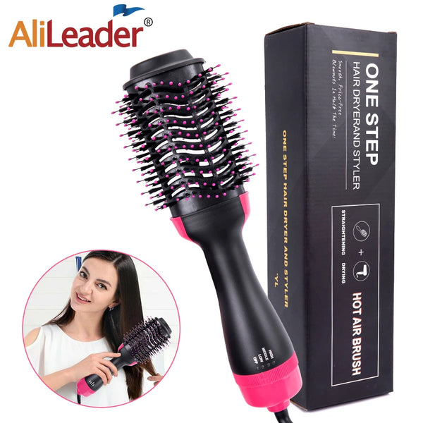 3 In 1 Hair Dryer Hot Air Brush Styler & Volumizer One Step Hair Straightener Curler Electric Blow Dryer Brush Wet And Dry Used