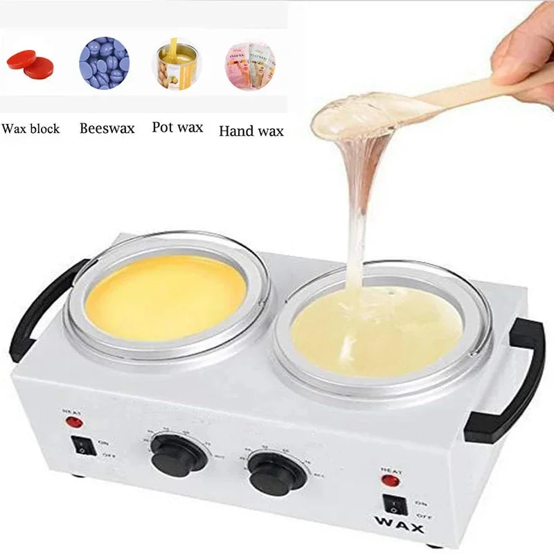 Professional Dual Pot Wax Heater Paraffin Hair Removal Machine Wax Heater Device Parrafin Hot Facial Skin Equipment Spa Home Use