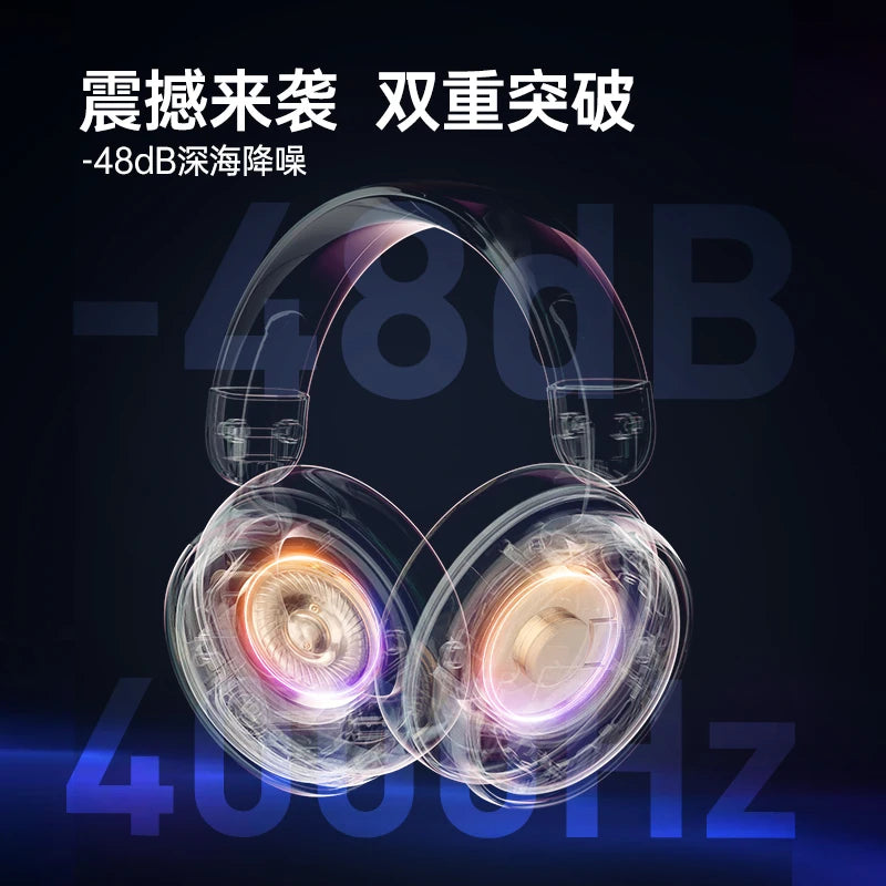 GX60 Gaming Headset Bluetooth Wireless 2.4G Four-mode Metal ANC Active Noise Reduction Low Latency E-sports Gamer Headphone