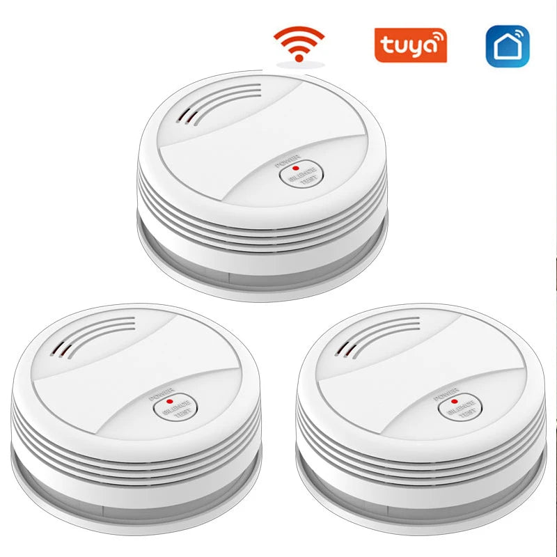 Tuya WiFi Smoke Alarm Fire Protection Smoke Detector Fire Alarm Home Security System Firefighters Smoke Sensor