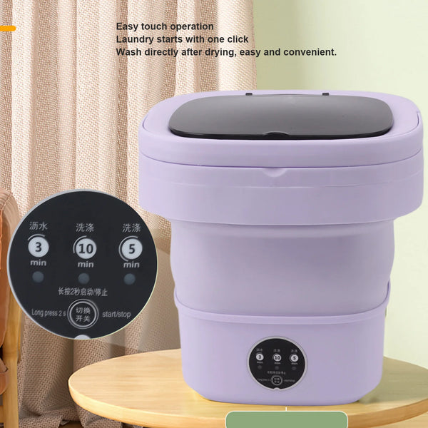 6L Portable Small Foldable Washing Machine with Spin Dryer For Socks Underwear Panties Washer Household Mini Washing Machine