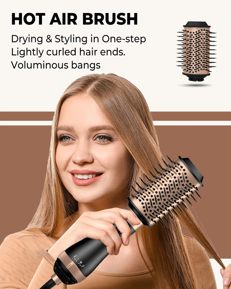 Professional Hair Dryer Brush 4 In 1 Hair Styler One Step Blow Dryer Comb Air Curling Iron Brush Electric Hair Blower Brush