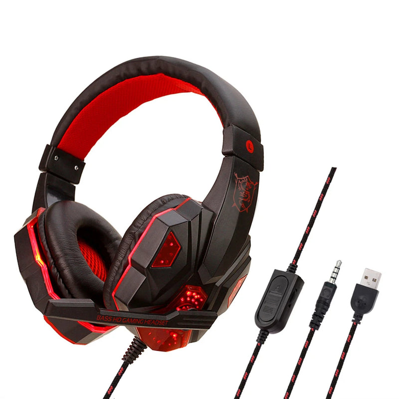 Headband Gaming Headset HiFi Stereo Sound Mute Noise Canceling Gaming Headset with Microphone Breathing Lights