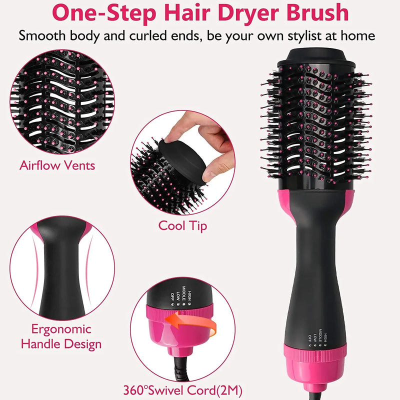 One Step Hair Dryer Brush Negative Ionic Blow Dryer Comb Hot Cold Hair Styler Hair Blower Salon Dryers Dryer Blower