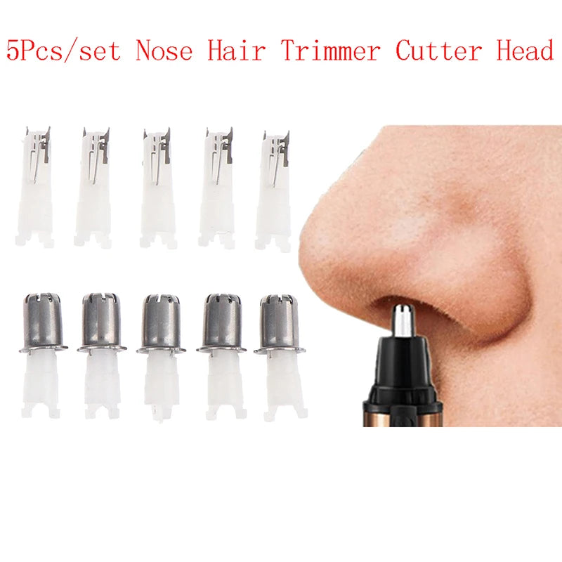 5Pcs Nose Trimmer Heads 3-in-1 Nose Hair Cutter Nose Trimmer Replacement Head Electric Shaver Razor Nose Trimmer Heads