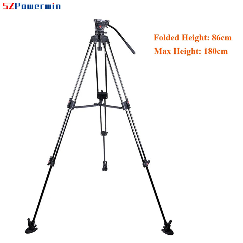 Powerwin PW-180D Professional Heavy Duty 72" Aluminum Tripod Light Stand with Fluid Head for DSLR Cameras and Gimbals