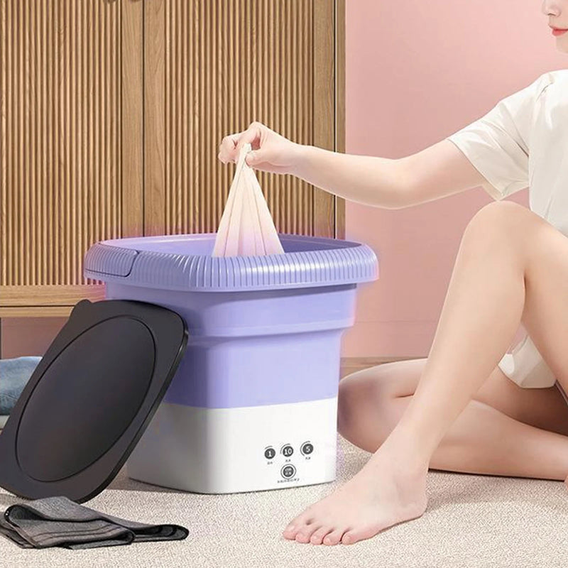 Folding Mini Washer, 9L Foldable Washing Machine USB Powered Large Capacity Multifunction Portable Small Washer Dryer for Baby