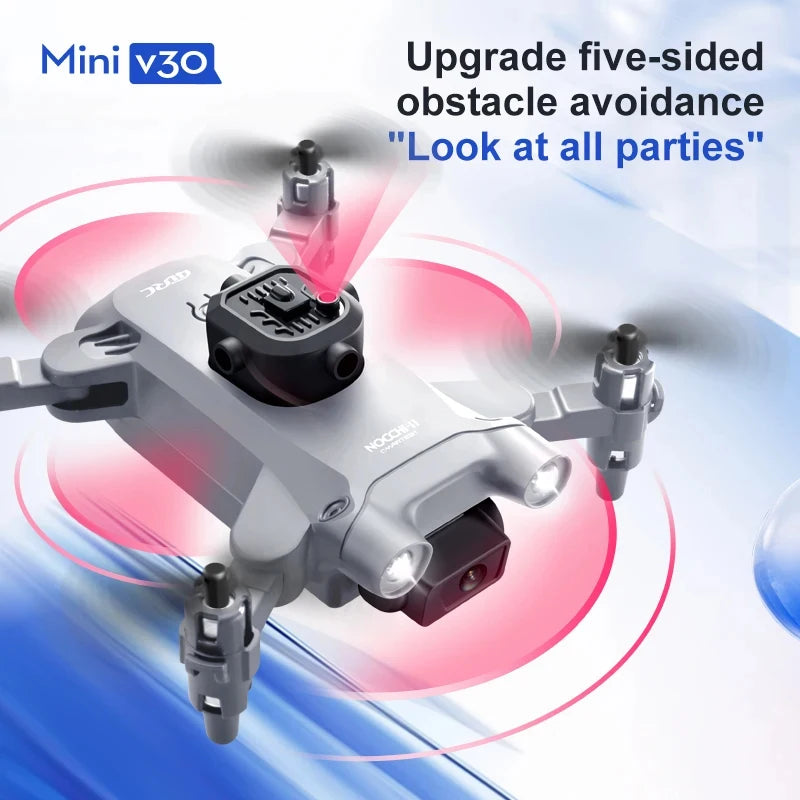 XIAOMI 2024 V30 Mini Drone with Camera HD 4K FPV RC Drones Profesional Five-sided Obstacle Avoidance Helicopter Drone Toy Gift