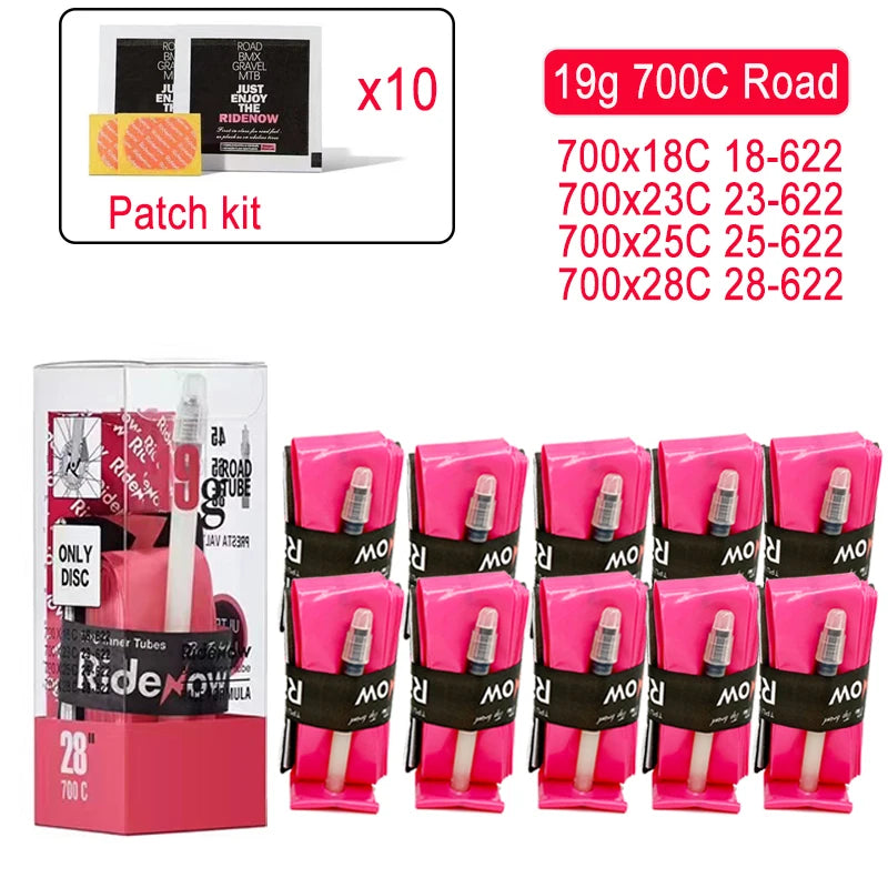 Ridenow TPU Bike Inner Tube Ultralight Road Bike Camera 700x18 23 25 28 32 35 37 40 47C MTB Bike Tube 29x1.5 1.75 French Vavle