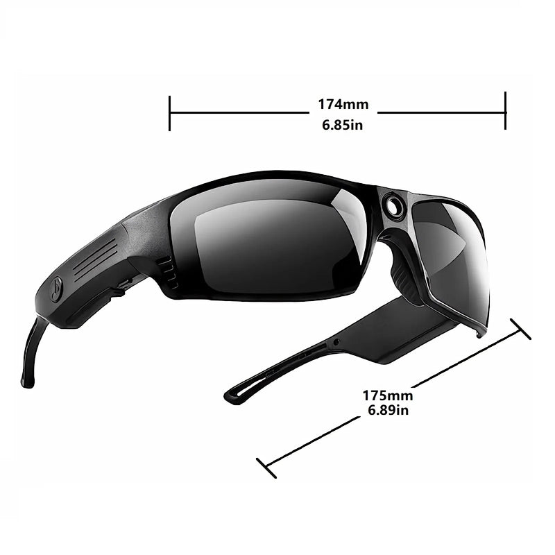 Smart Music Glasses Mini Camera 1080P Video Sunglasses With Bluetooth Earphones for Outdoor Driving Cycling,Eyewear Camcorder