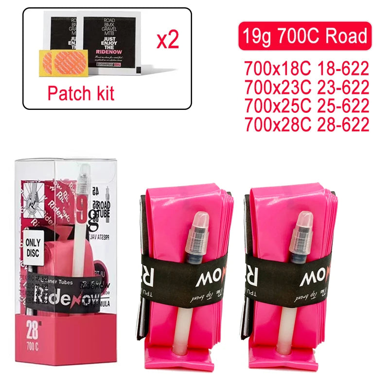 Ridenow TPU Bike Inner Tube Ultralight Road Bike Camera 700x18 23 25 28 32 35 37 40 47C MTB Bike Tube 29x1.5 1.75 French Vavle