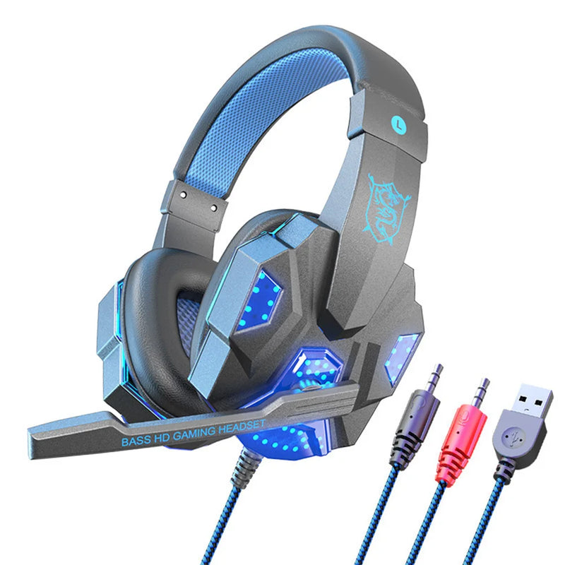 Professional Wired Gaming Headphones With Microphone Led Light For Computer PS4 PS5 Xbox Bass Stereo PC Gaming Headset Gifts