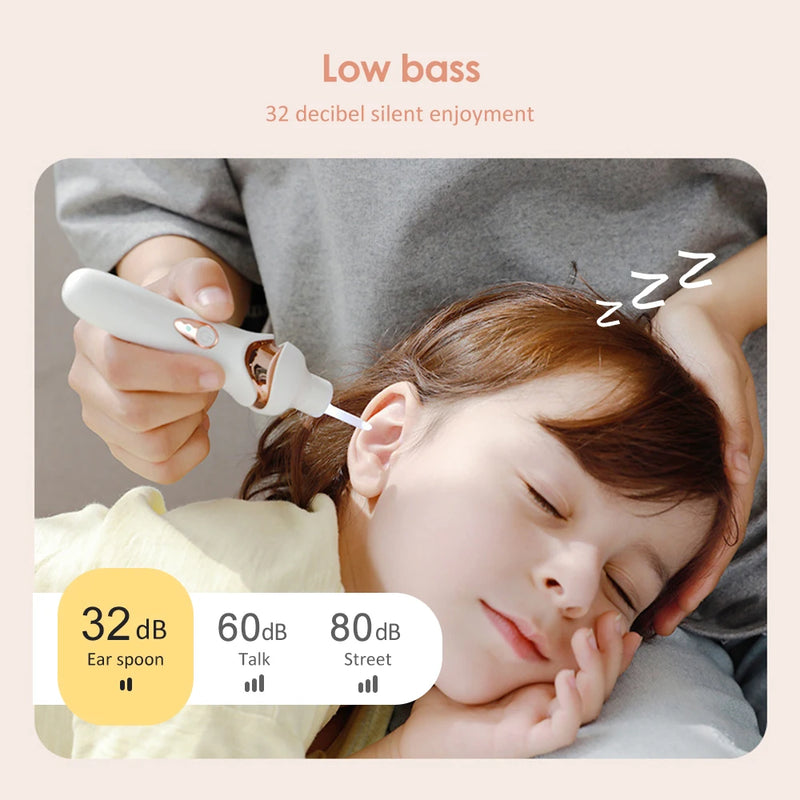 Electric Luminous Ear Wax Suction Remover Ear Pick Set Rechargeable LED Light Visual Ear Cleaner Tool For Children Adults