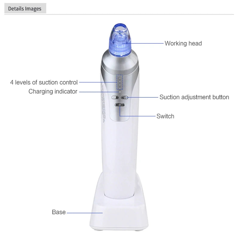 Electric Small Bubble Blackhead Remover USB Water Cycle Pore Acne Pimple Removal Vacuum Suction Facial Nose Cleaner Tool LESEN